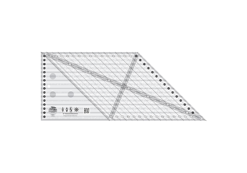 Creative Grids 45 Degree Diamond Dimensions Ruler CGREU2 for Sale at World Weidner