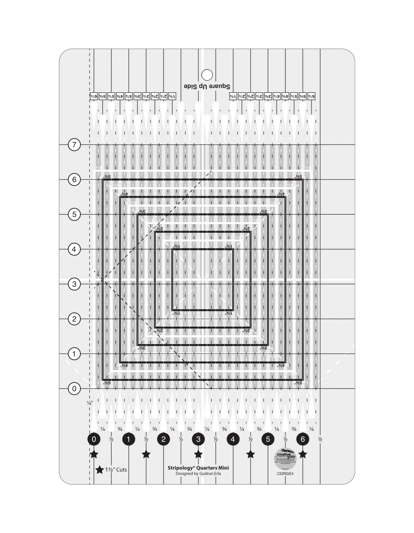 Creative Grids CGRGE4 Stripology Quarters Mini Quilt Ruler – World Weidner