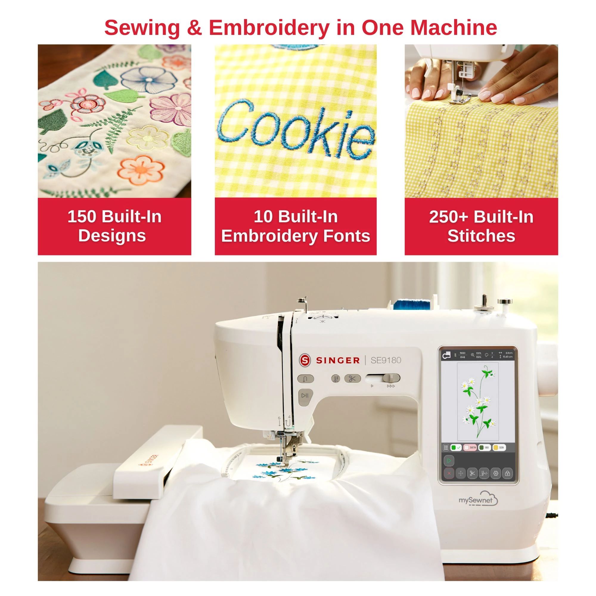 Singer SE9180 5x7 Wi-Fi & USB Sewing and Embroidery Machine for Sale at World Weidner