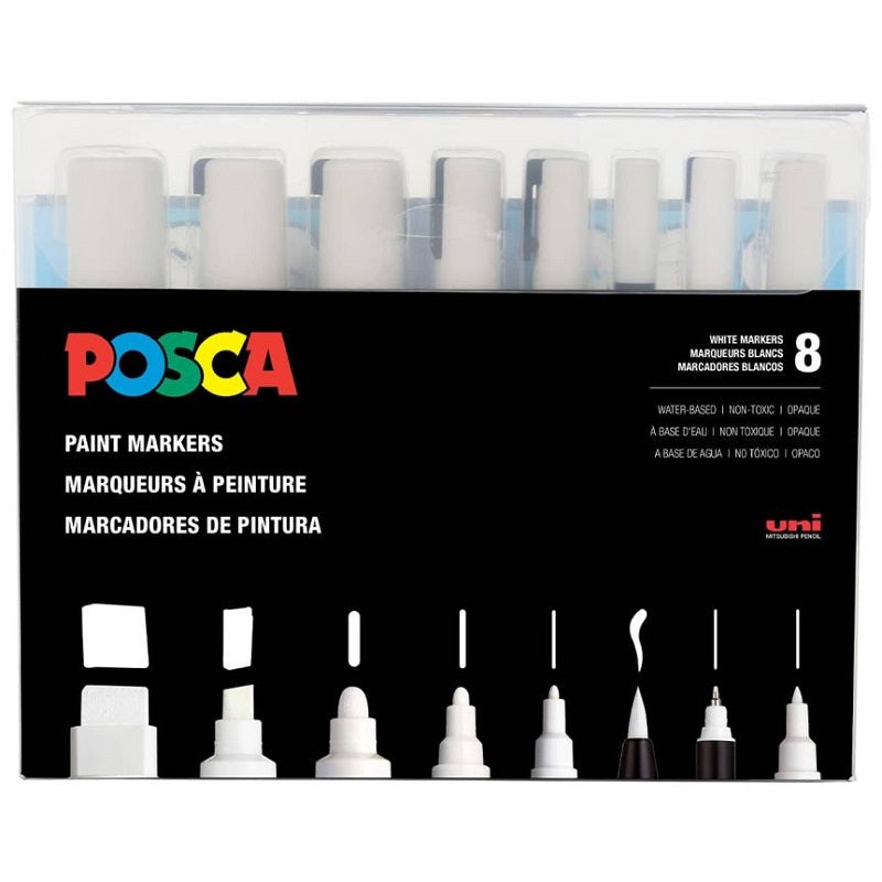 POSCA Stifteset, schwarz und weiß, dünne bis mitteldicke Spitze, 8 POSCA Stifteset, schwarz und weiß, dünne bis mitteldicke Spitze, 8