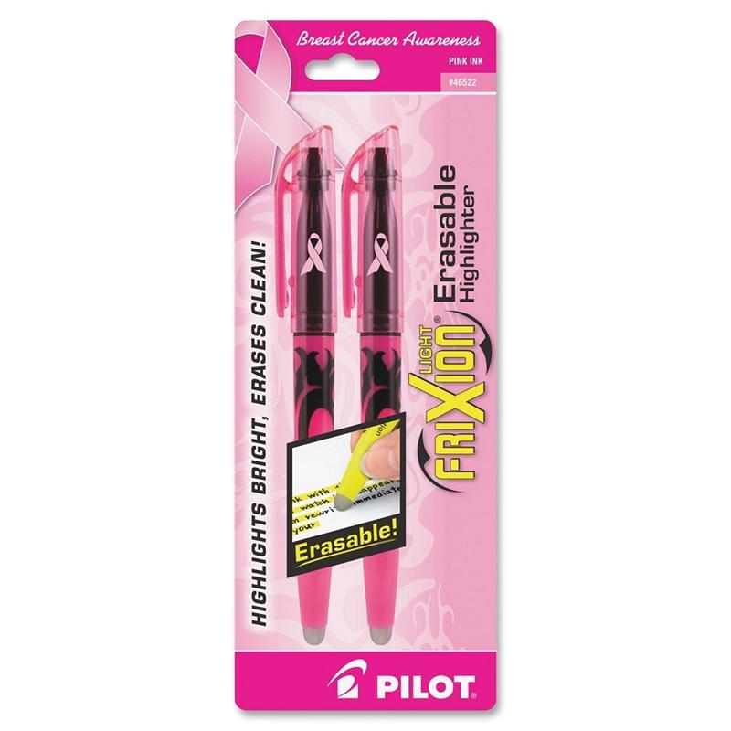 Pilot FriXion 2pk BFXL2PNK Pink Light Erasable Highlighter