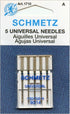 Schmetz 5pk Size 90/14 Universal Sewing Machine Needles 1710 130/705H 15x1