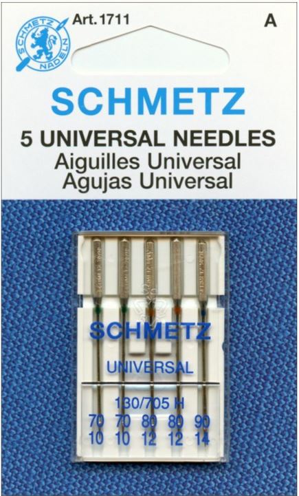 Schmetz 5pk Assorted Universal Sewing Machine Needles 1711 130/705H 15x1