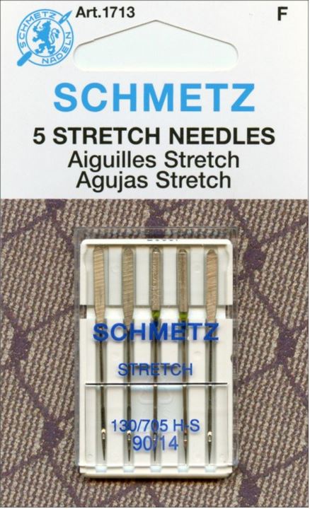 Schmetz 5pk Size 90/14 Stretch Sewing Machine Needles 1713 130/705H-S 15x1