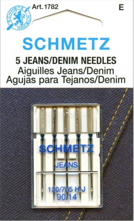 Schmetz 5pk Size 90/14 Jeans Denim Sewing Machine Needles 1782 130/705H-J 15x1