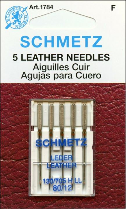 Schmetz 5pk Size 80/12 Leather Sewing Machine Needles 1784 130/705H-LL 15x1