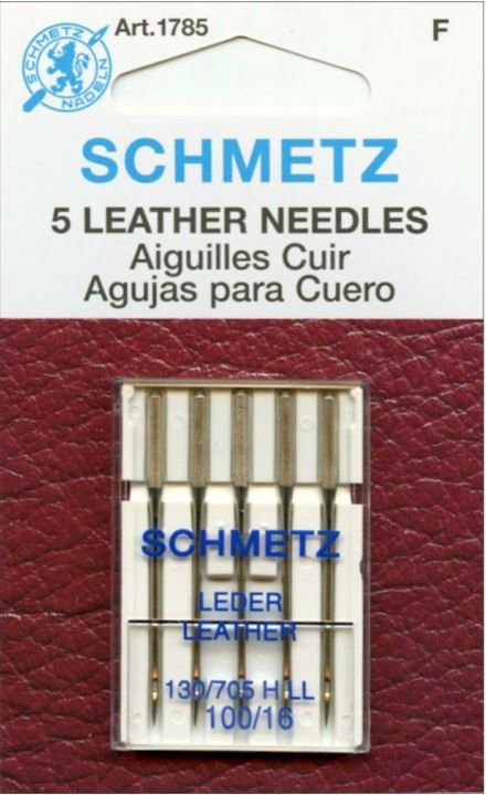 Schmetz 5pk Size 100/16 Leather Sewing Machine Needles 1785 130/705H-LL 15x1