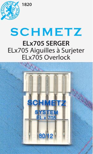 Schmetz Size 80/12 5pk Overlock Serger Sewing Machine Needles 1820 ELX705
