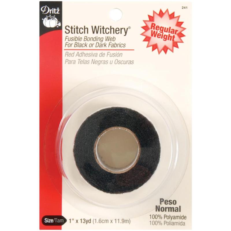 Dritz 241 1" x 13 Yards Regular Stitch Witchery Fusible Bonding Web Roll Black