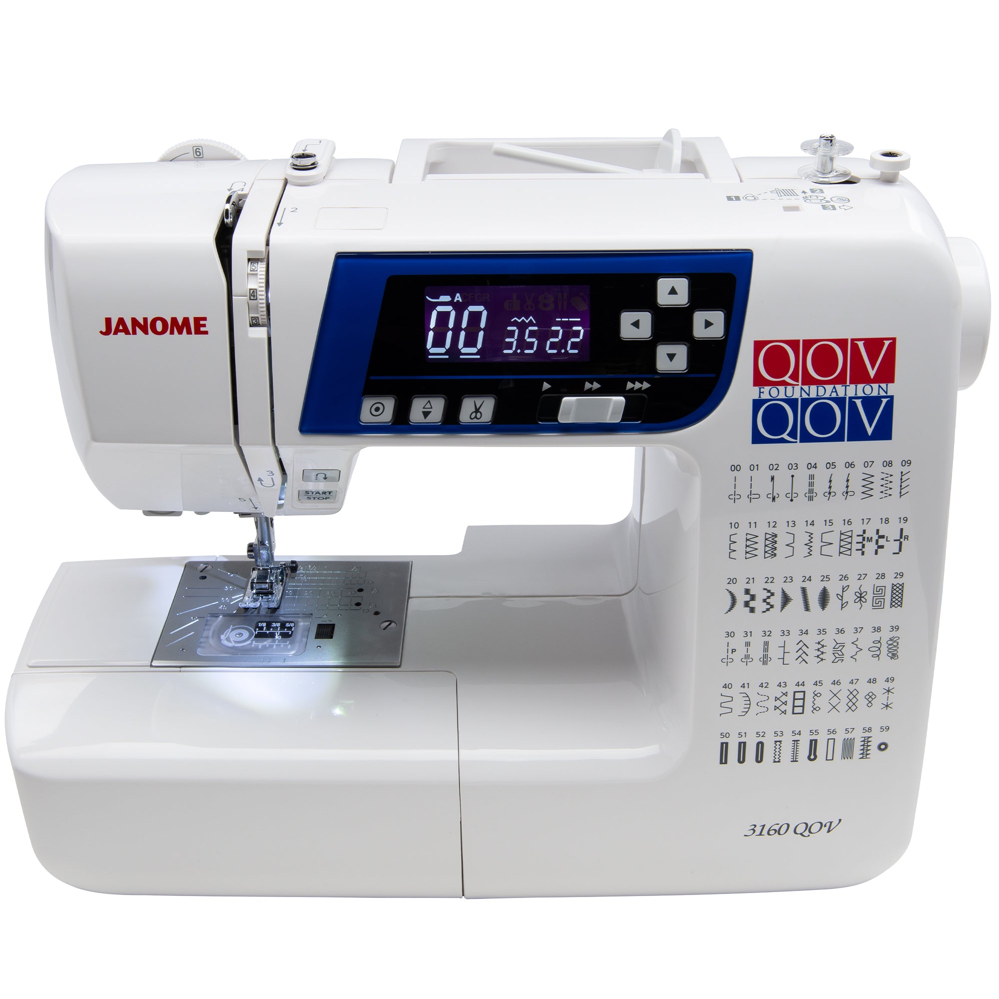 front facing image of the Janome 3160QOV Quilts of Valor Sewing and Quilting Machine