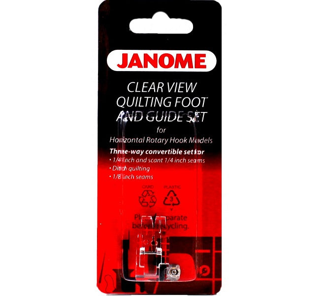 Janome Clear View Quilting Foot and Guide Set for Horizontal Rotary Hook Models 200449001 for Sale at World Weidner