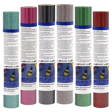 Brother CAHTVG Iron On Glitter Vinyl 3 Ft Roll Multiple Colors