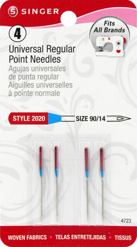 SINGER 4723 Universal Regular Point Sewing Machine Needles, Size 90/14,  4-Count