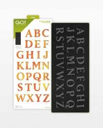 AccuQuilt GO! Classic 2" Alphabet Uppercase Set Die view of packaging and numbers