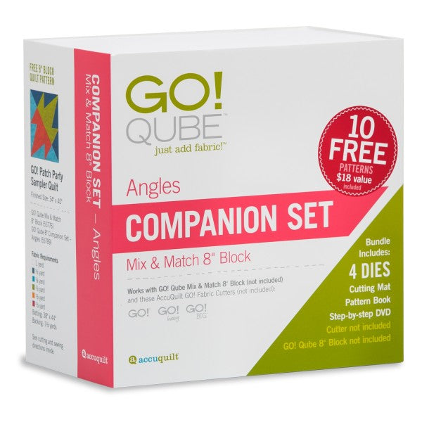AccuQuilt GO! Qube 8" Companion Die Set Angles 55789 view of packaging