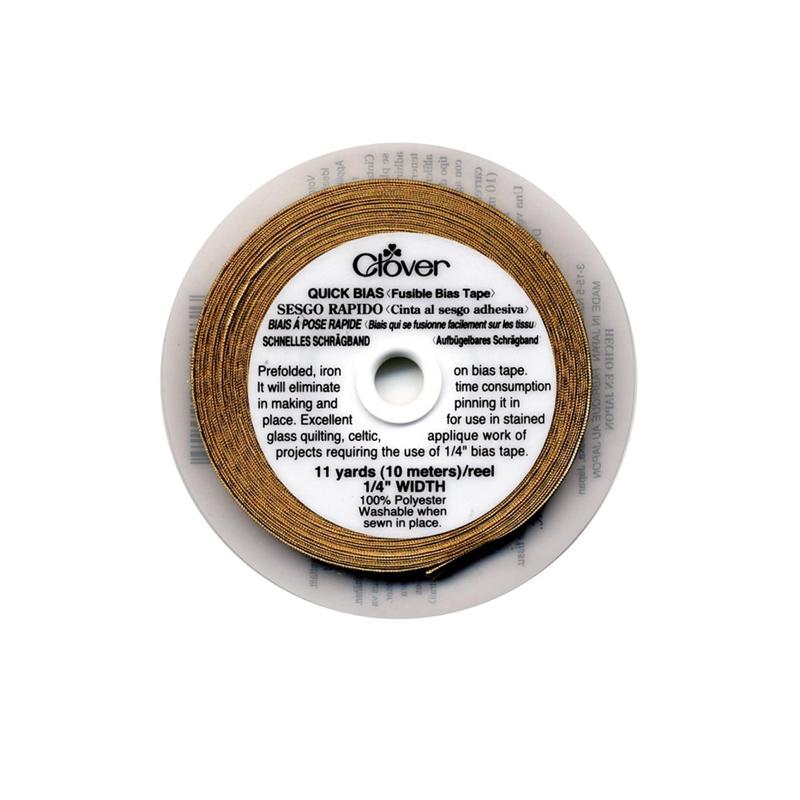Clover Quick Bias Fusible Tape 11yd x 1/4" Rolls CL700 gold