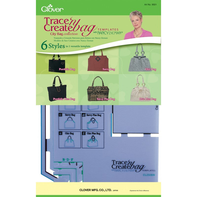 Clover City Bag Collection Trace 'n Create Bag Templates CL9501