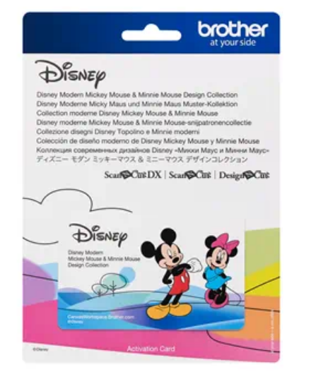 image of the Brother CADSNP10 Modern Mickey and Minnie Design Collection activation card
