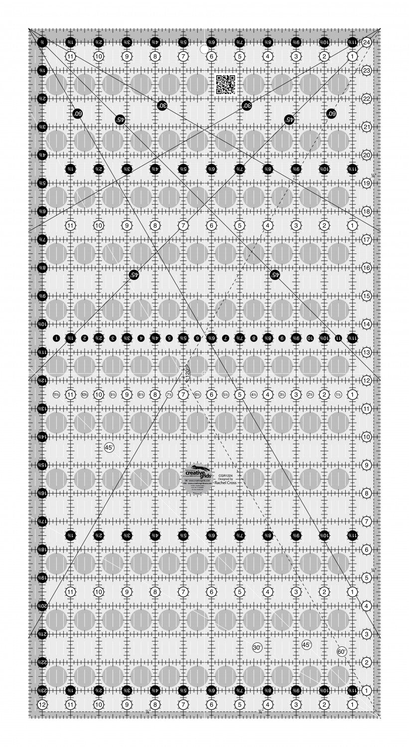 Creative Grids Quilt Ruler 12.5" x 24.5" CGR1224 for Sale at World Weidner