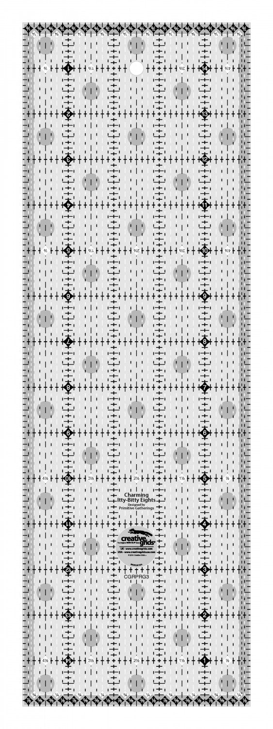Creative Grids CGRPRG3 Charming Itty Bitty Eights 5" x 15" Ruler