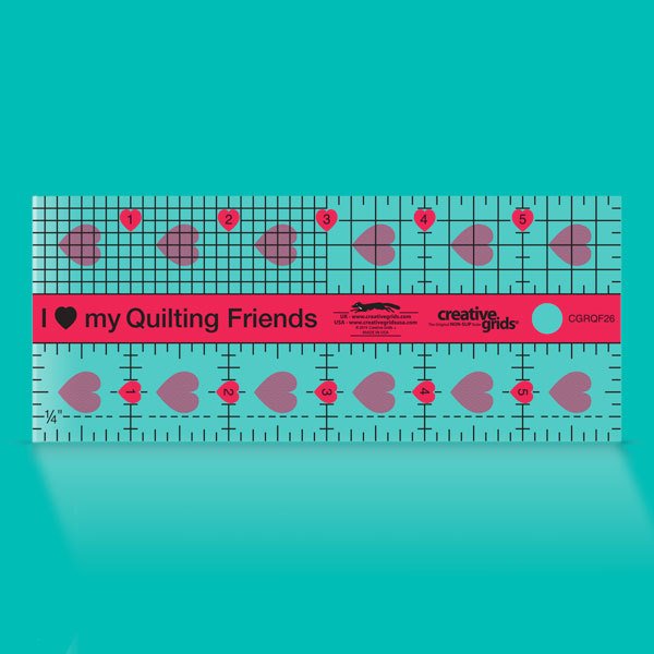 Creative Grids I Love My Quilt Friends Mini Quilt Ruler 2.5" x 6" CGRQF26