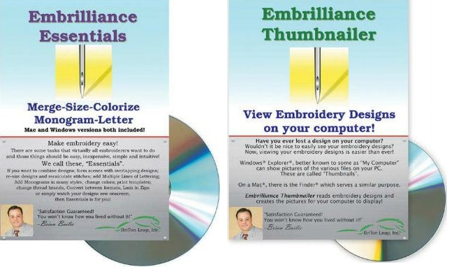 Embrilliance Essentials & Thumbnailer Combo Embroidery Machine Software