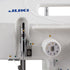 JUKI MO-654DE 2/3/4 Thread Overlock Serger Sewing Machine close up view of threader and adjustable knob