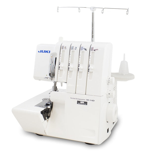 JUKI MO-114D 2/3/4 Thread Overlock Serger Sewing Machine view of the front of the machine