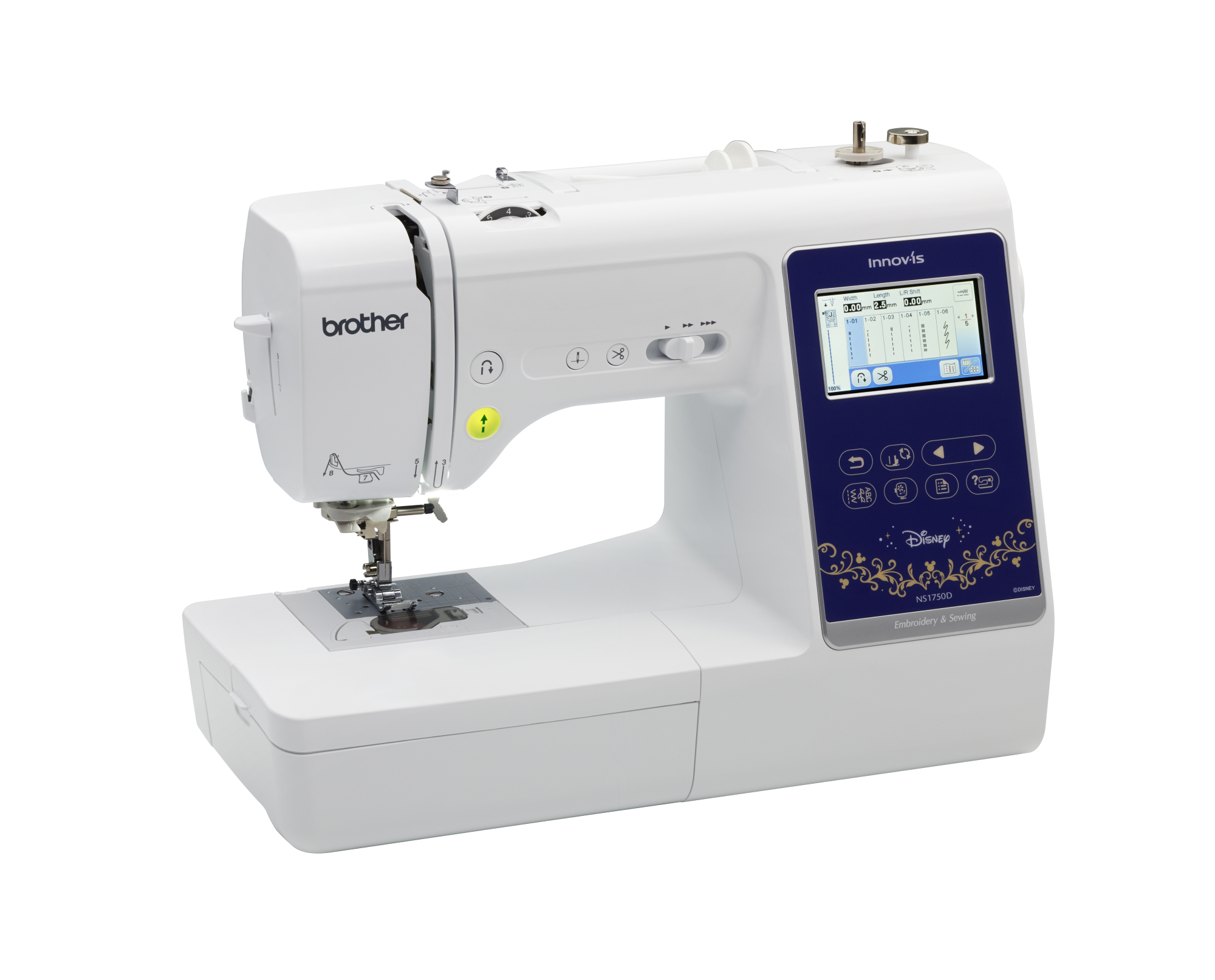 angled image of the Brother Innov-is NS1750D Sewing and Embroidery Machine 4x4