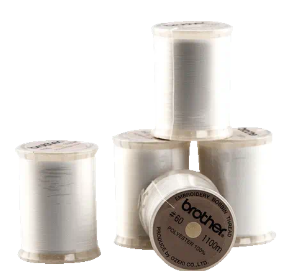 Brother SAEBT White Embroidery Bobbin Thread - 1100 yards/60