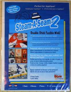 Warm Company Steam-A-Seam 2 Double Stick Fusible Web-9"X12" Sheets 5/Pkg