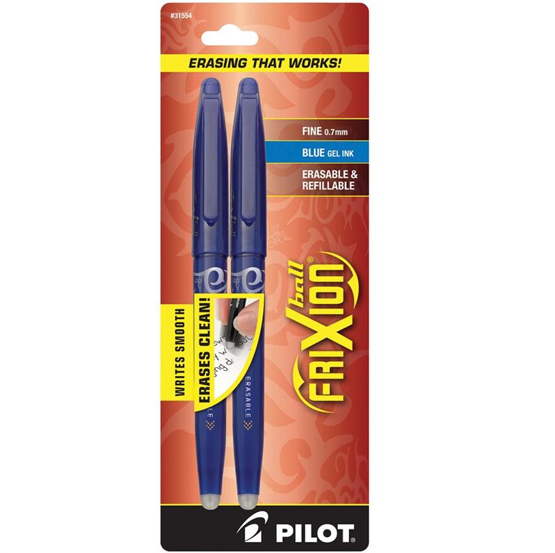 Pilot FriXion 2pk BFX72BLU Blue Fine Point Erasable Gel Pen