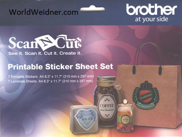 Brother ScanNCut CAPSS1 Replacement Printable Sticker Sheet Set