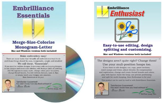 Embrilliance Enthusiast Embroidery Software for Mac and PC