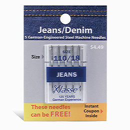 Klasse Size 110/18 Denim Jeans Sewing Machine Needles