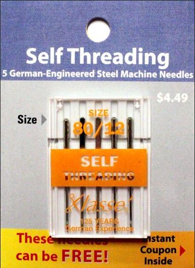 Klasse Size 80/12 Self Threading Sewing Machine Needles