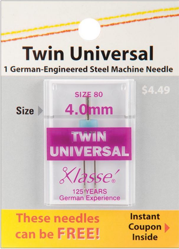 Klasse Size 4.0 Twin Universal Sewing Machine Needles