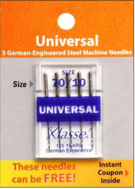 Klasse Size 70/10 Universal Sewing Machine Needles