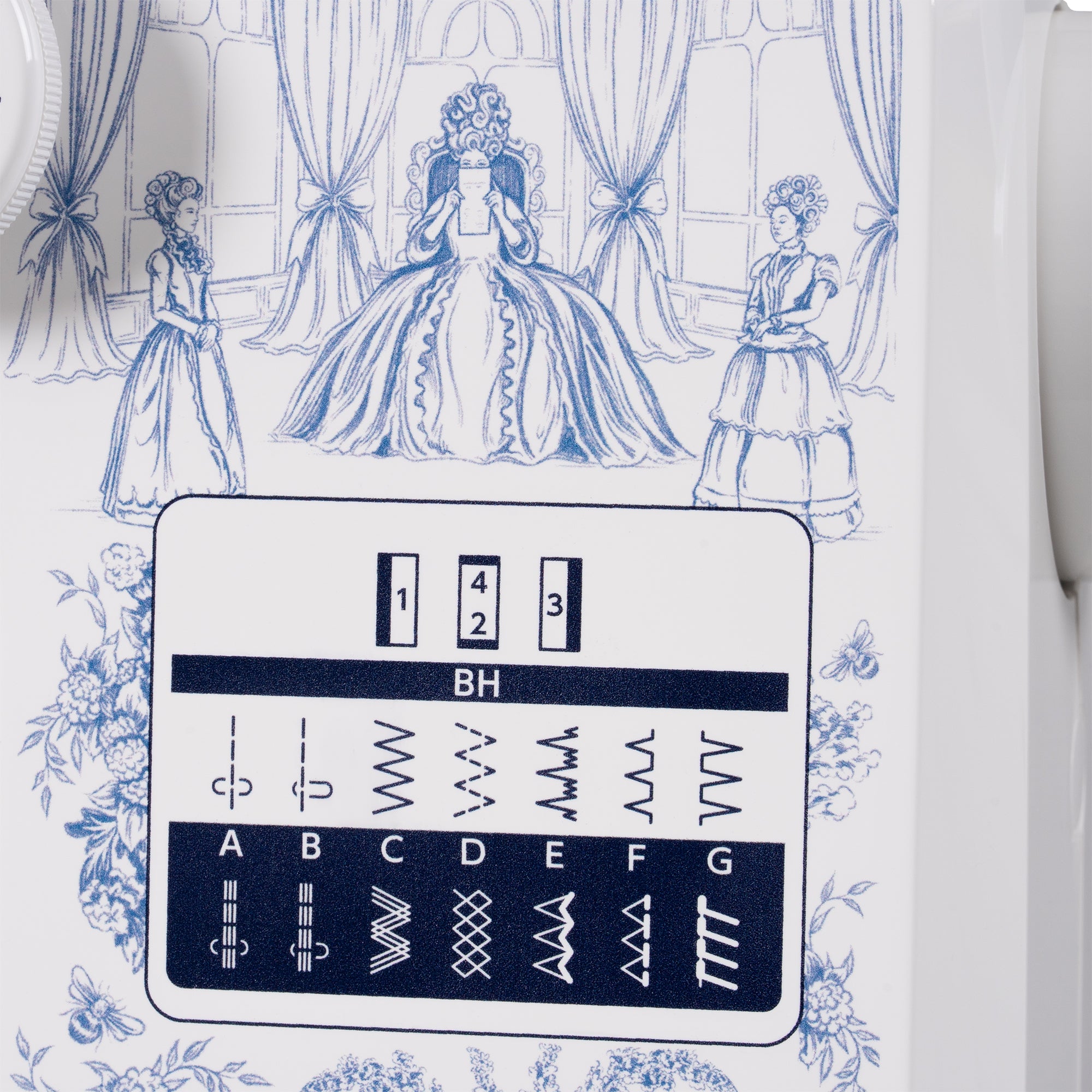 Janome Toile Romance Easy-to-Use 15-Stitch Sewing Machine Officially Licensed Bridgerton Collection