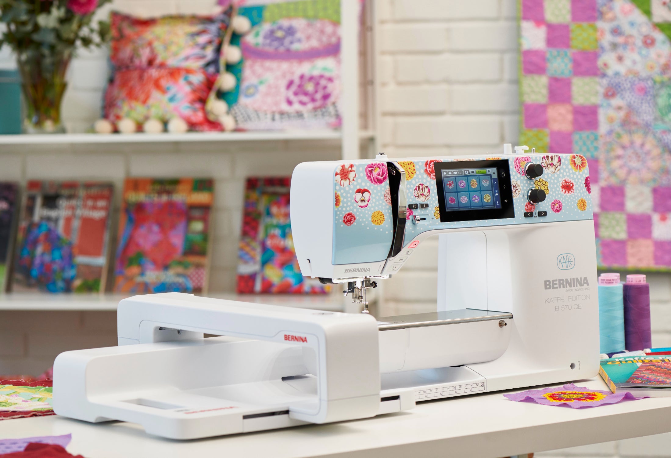BERNINA 570 QE Kaffe Edition Sewing and Embroidery Machine
