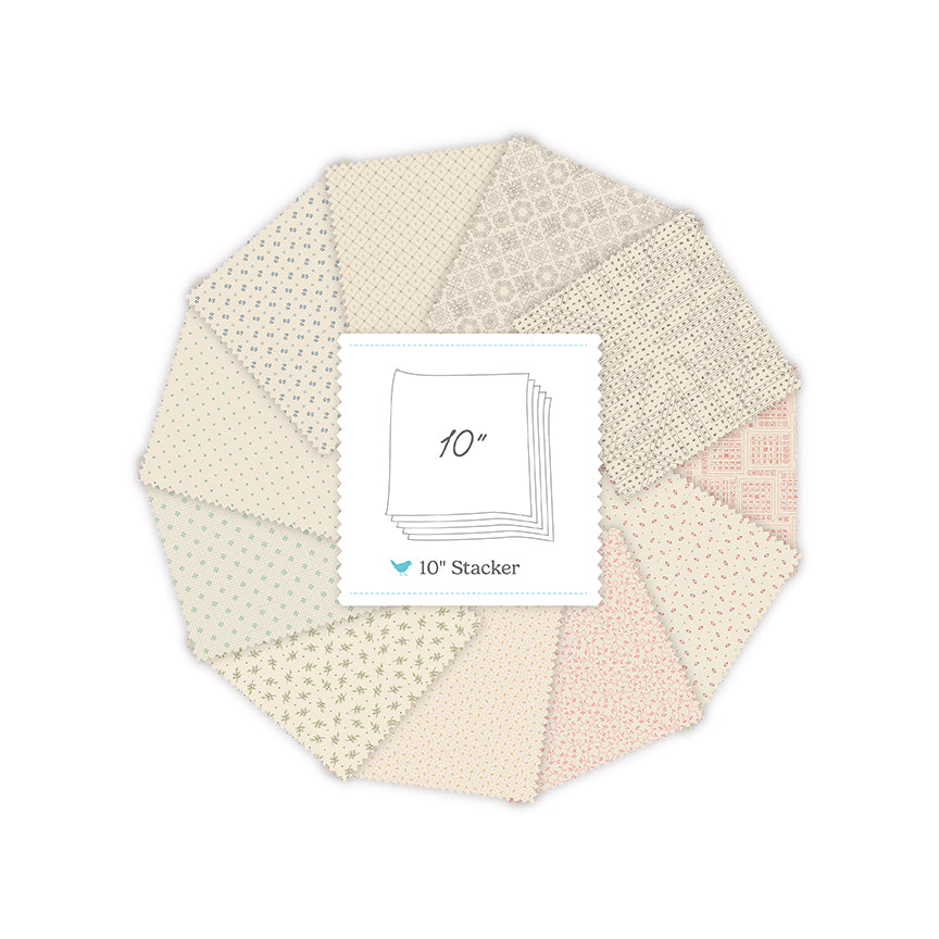 Fabric Riley Blake Precuts Family Reunion Backgrounds 10" Stacker 10-18390B-42