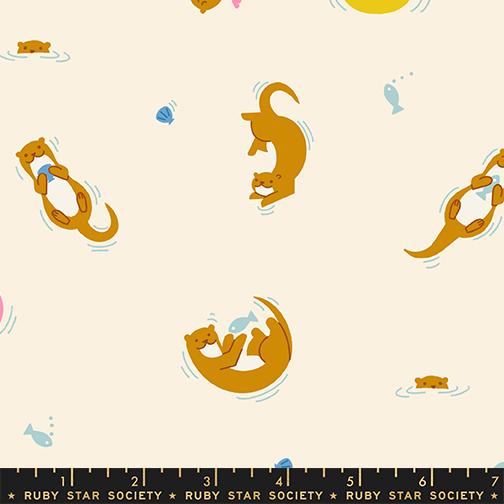 Fabric Ruby Star Society Natural Otterly Float by the Quarter Yard RS1145-11