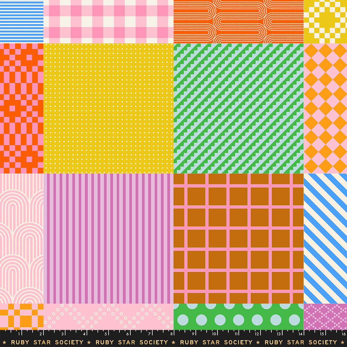 Fabric Ruby Star Society Posy Sampler Cheater Float by the Quarter Yard RS1149-12