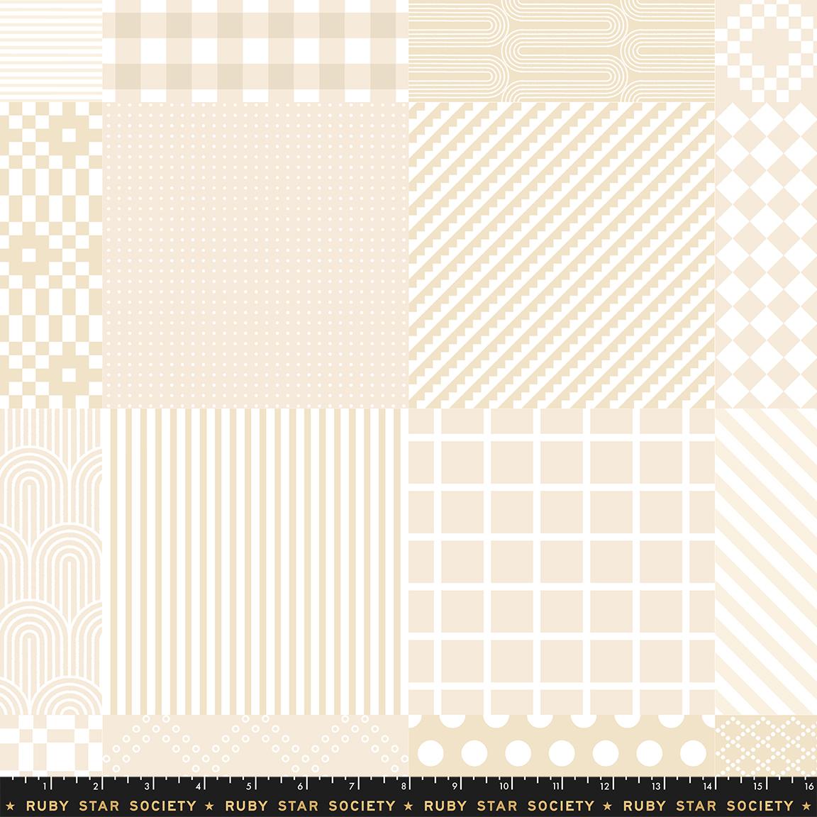Fabric Ruby Star Society Parchment Sampler Cheater Float by the Quarter Yard RS1149-15