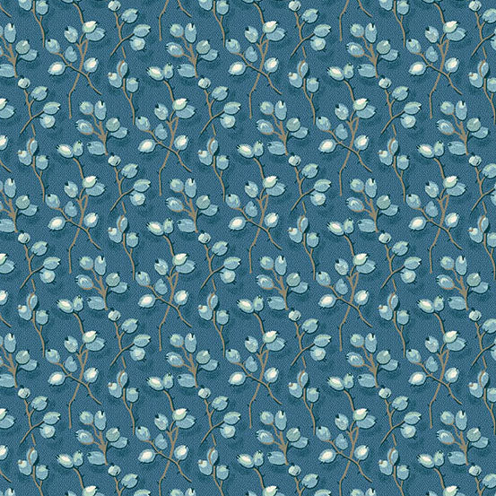 Fabric Andover Slate Barberry Secret Stash Favorites Blue Willow by Laundry Basket Quilts by the Quarter Yard A-10539-B