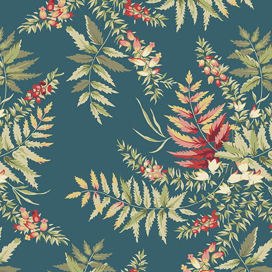 Fabric Andover Velvet Fern Secret Stash Favorites Blue Willow by Laundry Basket Quilts by the Quarter Yard A-10541-B
