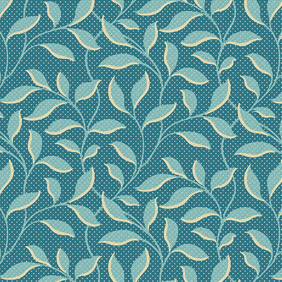 Fabric Andover Horizon Morning Glory Secret Stash Favorites Blue Willow by Laundry Basket Quilts by the Quarter Yard A-10546-B