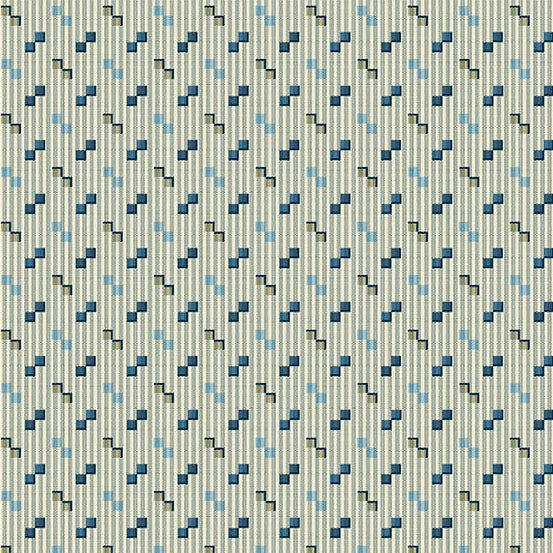 Fabric Andover Denim Box Step Secret Stash Favorites Blue Willow by Laundry Basket Quilts by the Quarter Yard A-10563-B