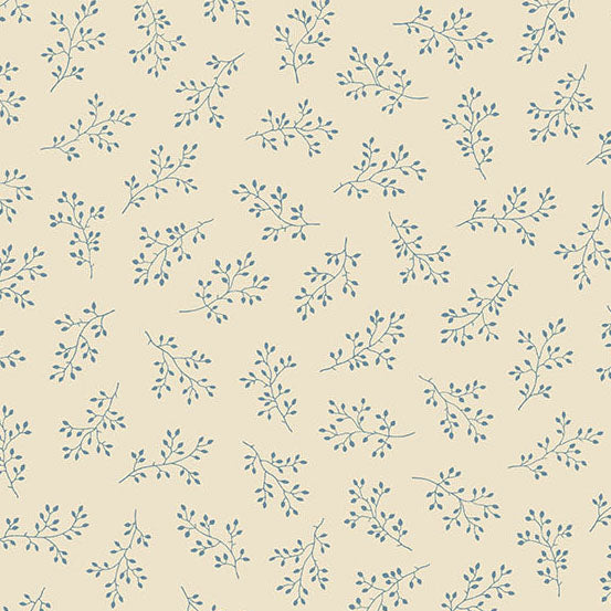 Fabric Andover Bisque Windswept Secret Stash Favorites Blue Willow by Laundry Basket Quilts by the Quarter Yard A-10585-L