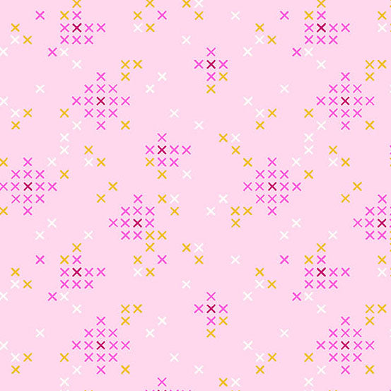 Fabric Andover Orchid Floral Stitches Patchwork and Petals by the Quarter Yard 10615-E